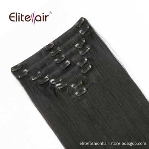 Top selling No any split ends Clip in Human Remy Hair Extensions 7pcs Straight Natural Real Hair Clip in Hair Extensions